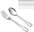 Forks and Spoons Set, 10PCS 6.7" Salad Forks and 10PCS 6.7" Soup Spoons, Stainless Steel Silverware set of 20, Mirror Polished & Dishwasher Safe