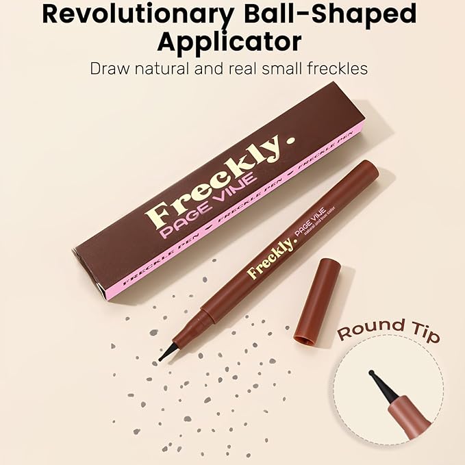 Freckle Pen, Natural Lifelike Fake Freckles Makeup Pen Stamp for Sunkissed Makeup,Magic Faux Freckle Stain Marker Long Lasting Quick Dry - (03DARK+04ESPRESSO)-BrightBean Baby