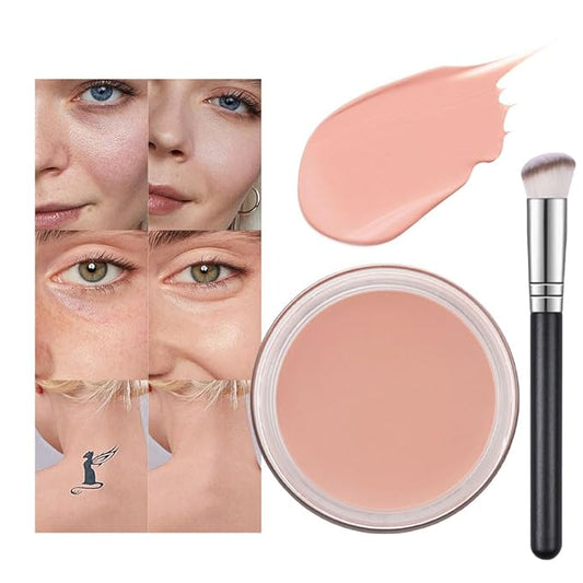 Kaely Pot Concealer Full Coverage Set,under Eye Brightener Concealer for Conceals Dark Circles,Waterproof Foundation Face Makeup Brush Kit,Color Correcting Concealer,Eye Ring corrector de ojeras 04-BrightBean Baby