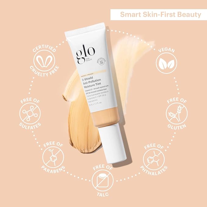 Glo Skin Beauty C-Shield Anti-Pollution Moisture Tint - Tinted Moisturizer With SPF 30 for Face, Broad Spectrum Protection & Vitamin C, 1.7 Oz (2N-Light)-BrightBean Baby