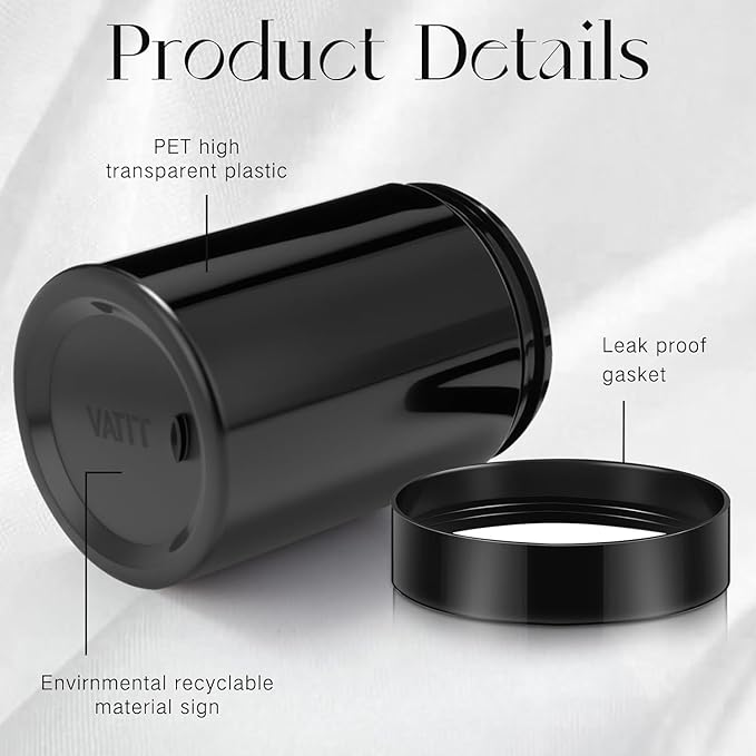 SATINIOR 24 Pieces Empty Clear Plastic Jars with Lids Round Storage Containers Wide Mouth for Beauty Product Cosmetic Cream Lotion Liquid Butter Craft and Food(Black,16 oz)-BrightBean Baby