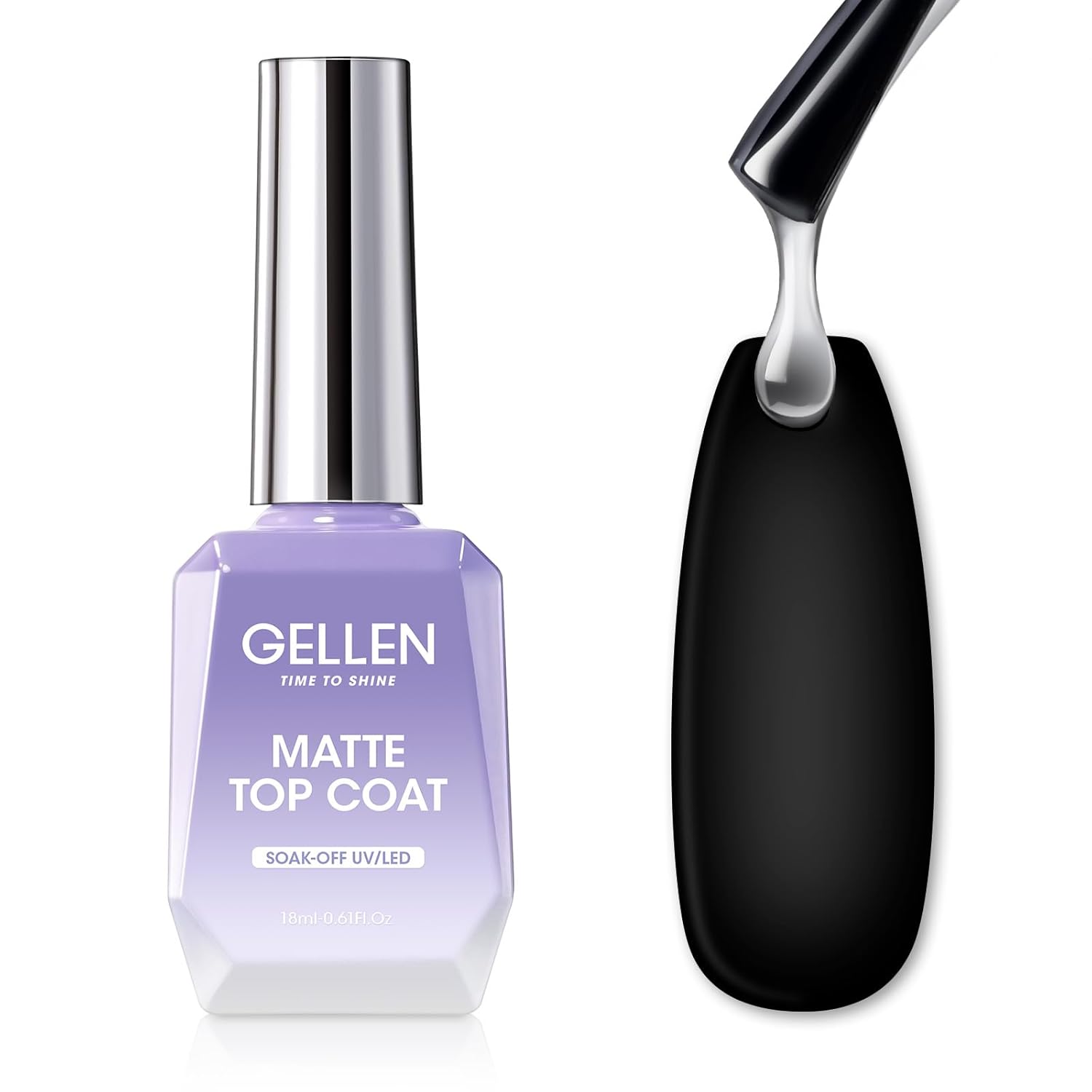 GELLEN Matte Top Coat Gel Nail Polish, 18ml Matte No Wipe Top Coat Soak Off Nail Lamp Gel, Seals in Color, Prevent Scratches or Chipping, Long Lasting DIY Home Nail Salon-BrightBean Baby