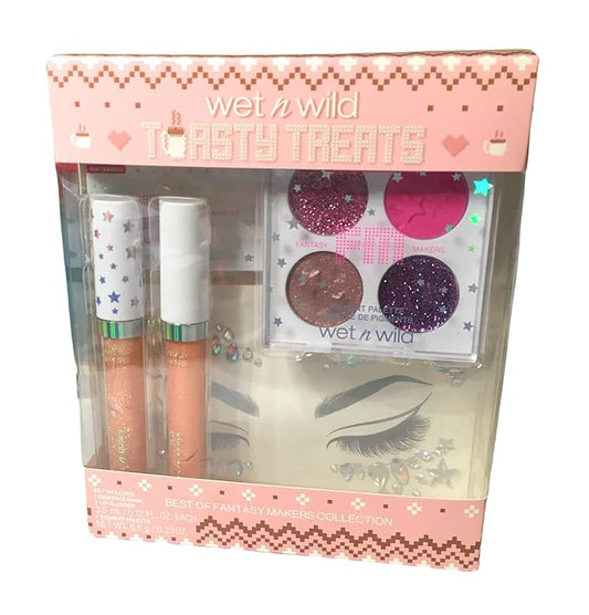 (1) Wet n Wild Toasty Treats Best of Fantasy Makers Makeup Collection- Includes 1 Gem Face Mask, 2 Lip Glosses and 1 Pigment Palette-BrightBean Baby