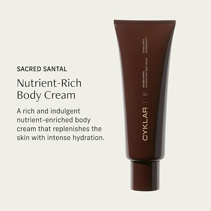 Nutrient Rich Body Cream. Sacred Santal Nourishing Moisturizer with Niacinamide and Banana Flower Extract. Deep Hydration, Thick Body Lotion, Dry Skin Cream for Women and Men, 8 Fl Oz-BrightBean Baby