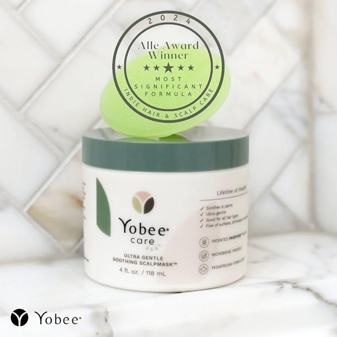 Yobee Ultra Gentle Soothing Scalp Mask - Dry Scalp Treatment Hair Mask Safe For Sensitive Baby Skin - Probiotic Infused - For Sensitive Scalp & Cradle Cap - For Babies, 4 fl oz-BrightBean Baby