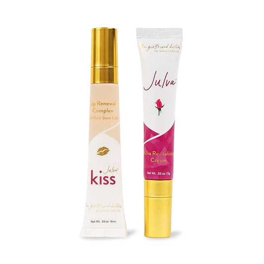 Lip Duo by Dr. Anna Cabeca - Julva Revitalizing Feminine Cream Personal Moisturizer and Julva Kiss Lip Renewal Complex-BrightBean Baby