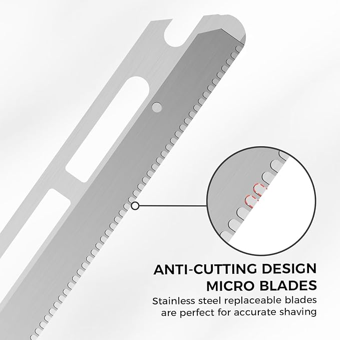 ZOMCHI Reusable Metal Dermaplane Tool Refills, Set of 10 Replacement Blades (Micro Distance), Dermaplaning Razor Refills, Plastic Free Eyebrow Razor Blades-BrightBean Baby