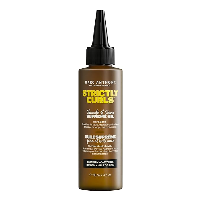 Marc Anthony Nourishing Scalp & Hair Supreme Oil, Strictly Curls - Adds Shine, Reduces Frizz and Breakage - For Curly Hair - Rosemary, Castor Oil - 4 fl oz-BrightBean Baby