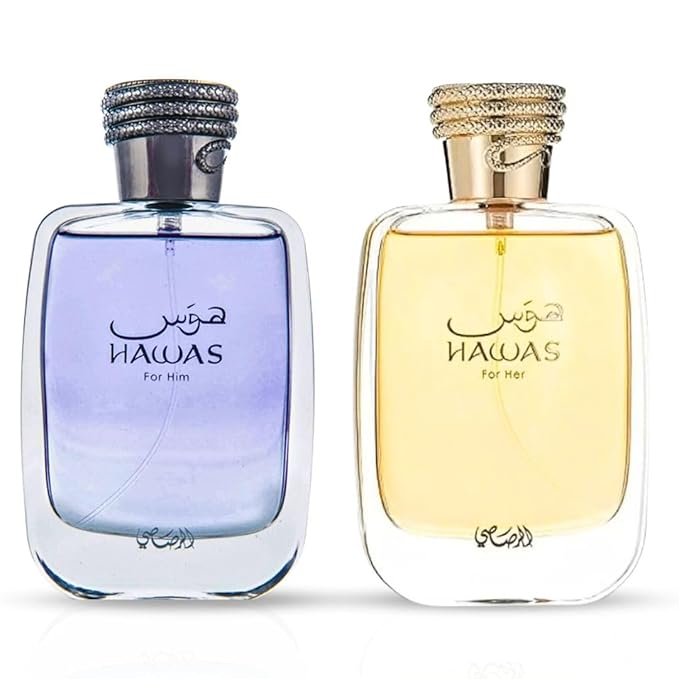 RASASI Hawas For Him & Hawas For Her EDP Sprays 100ML (3.4 OZ) Long Lasting, Exquisite Scent, Luxurious Fragrances. (Luxurious Bundle)-BrightBean Baby