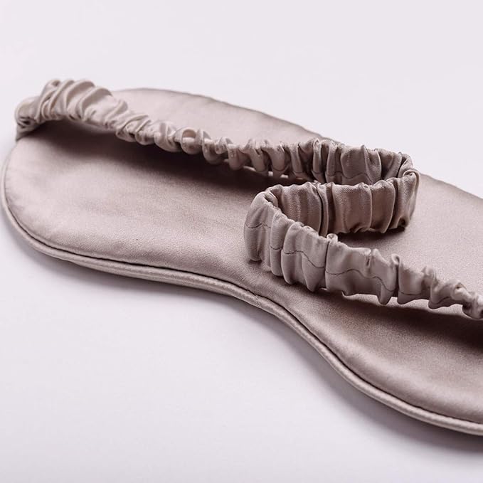 Silk Sleep Mask Light Blocking Luxury 100% Mulberry 19mm Silk Eye Mask Eye Cover Blindfold Ultra Soft Light & Comfy Anti Aging Skin Care with Travel Bag Gift Package-BrightBean Baby