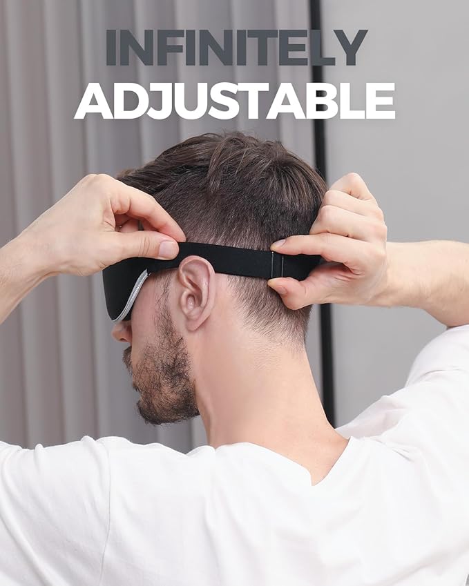 MZOO Luxury Sleep Mask for Back, Side Sleeper, Complete Light Blocking Sleeping Eye Mask Night Blindfold, 3D Zero Pressure & Spacious for Lash Extensions, Breathable Soft Eye Cover Flight Nap Travel-BrightBean Baby