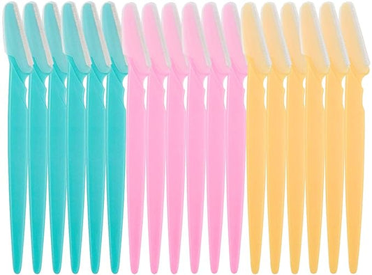 18 Pcs Eyebrow Razors Shaper, Safety Facial Hair Remover Face Shaver Trimmer, Exfoliating Dermaplaning Tool for Women and Men