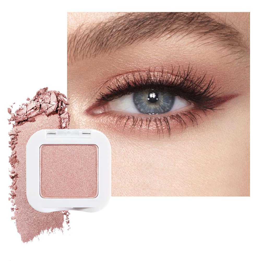 Glittler Single Eye Shadow Palette Makeup, Champagne Shimmer Monochrome Eyeshadow For Old Women, Pigmented Waterproof Sombras Para Ojos, Vegan, Talc, Paraben & Cruelty Free, 03-BrightBean Baby