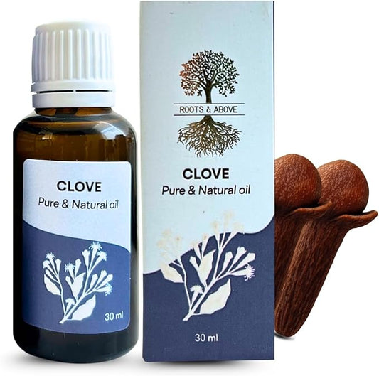 Roots & Above Clove Essential Oil 1.01 oz/30ml Pure Natural Cold-Pressed Oils for Skin, Hair, Massage, Diffusers, Humidifiers, DIY Beauty, Home Candle Making & Self-Care-BrightBean Baby