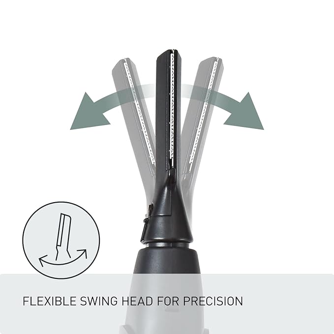 Panasonic Facial Hair Trimmer for Sensitive Skin, Unisex Detailer with Flexible Head, Gentle on Acne, Includes 2 Eyebrow Attachments, Wet/Dry - ER-GM40-K (Black)-BrightBean Baby