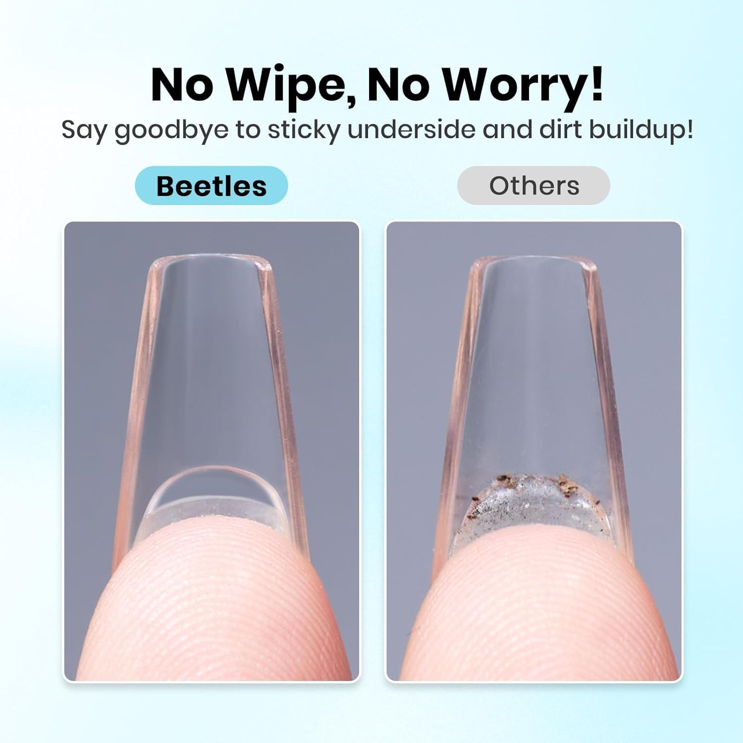 Beetles 2Pcs 20g Nail Glue Gel, No Wipe, Hands-Free Tipex Solid Nail Glue Gel, Super Strong for Acrylic Nails Extension Fake Nails, 3D Nail Art, Great for Home & Salon Use, U V Light Required-BrightBean Baby