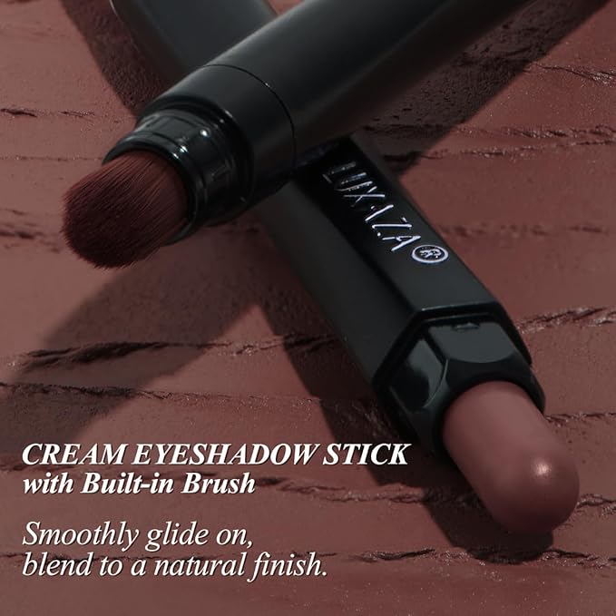 Neutral Eyeshadow Stick Makeup Set, Metallic Shimmer Matte Cream Eye Shadow Eyeliner Brightener Pencil Crayon - Cinnamon Coco-BrightBean Baby