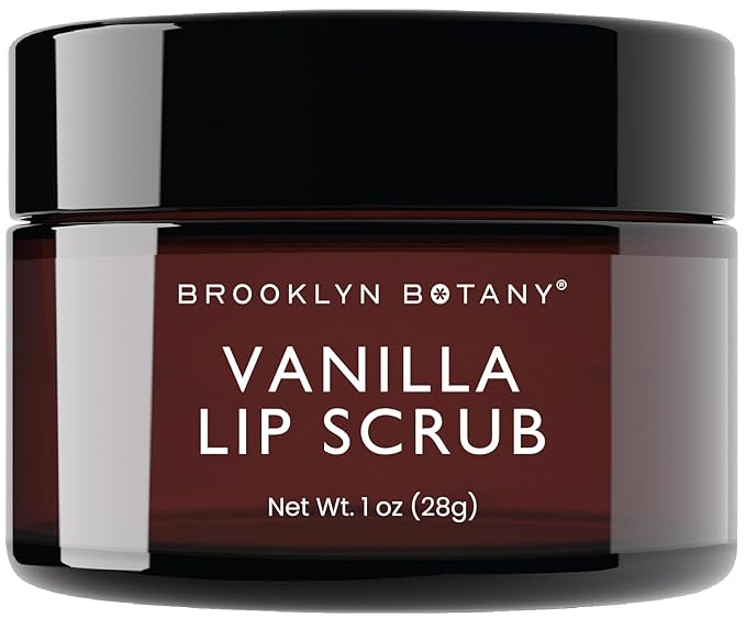 Brooklyn Botany Lip Scrub Exfoliator 1 oz – Lip Moisturizer for Dry Lips and Chapped Lips – Gentle Lip Exfoliator for Smooth and Brighter Lips – Vanilla Flavor-BrightBean Baby