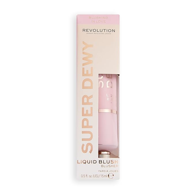 Makeup Revolution Superdewy Liquid Blush, Lightweight Buildable & Blendable Blusher for Cheeks, Ultra Pigmented, Vegan & Cruelty Free, Blushing In Love, 0.5fl.oz-BrightBean Baby