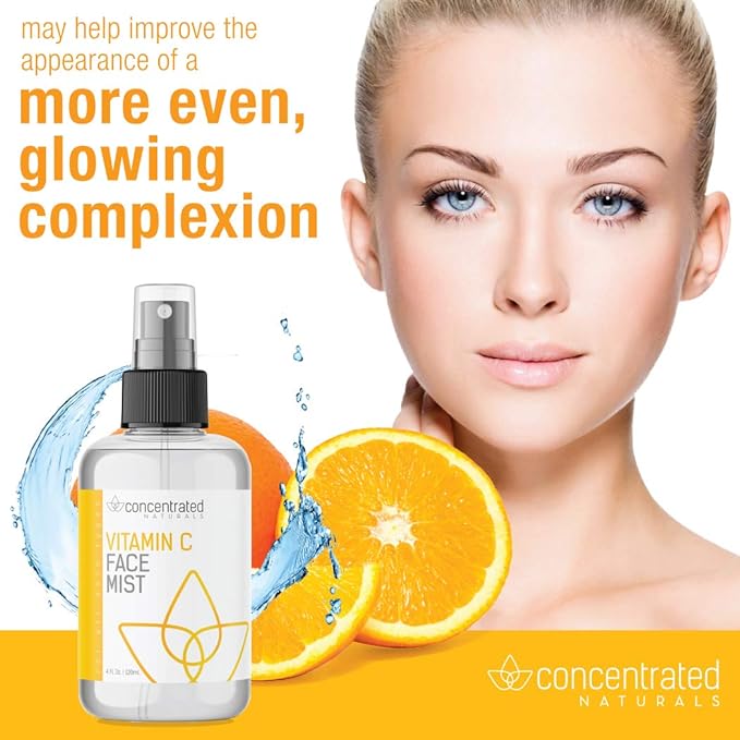 Vitamin C Glow Hydrating Anti-Aging Face Mist w/Actives | Vita C, Niacinamide, Collagen, Peptides and Retinol | Refreshes & Brightens Complexion | 4 fl oz, 120 ml-BrightBean Baby