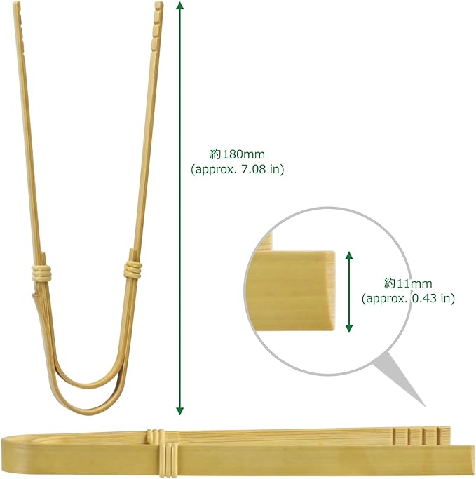Bamboo Tongs Made by Bending 7.28 in (185mm), Kitchen Tongs, Tabletop Items, Made in Japan