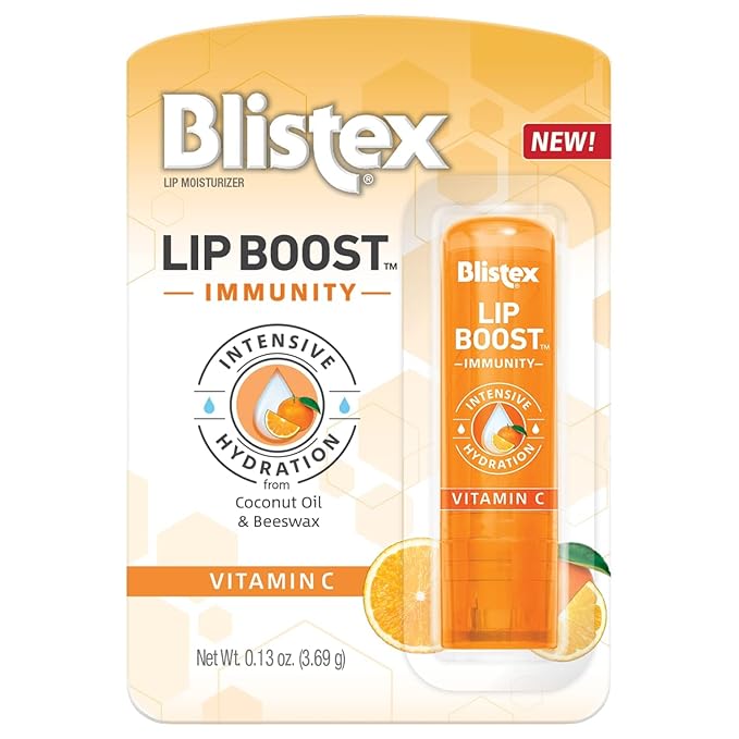 Blistex Lip Boost Immunity, Lip Balm, Intensive Hydration, Vitamin C, Coconut Oil & Beeswax, Moisturizer (Pack of 2)-BrightBean Baby