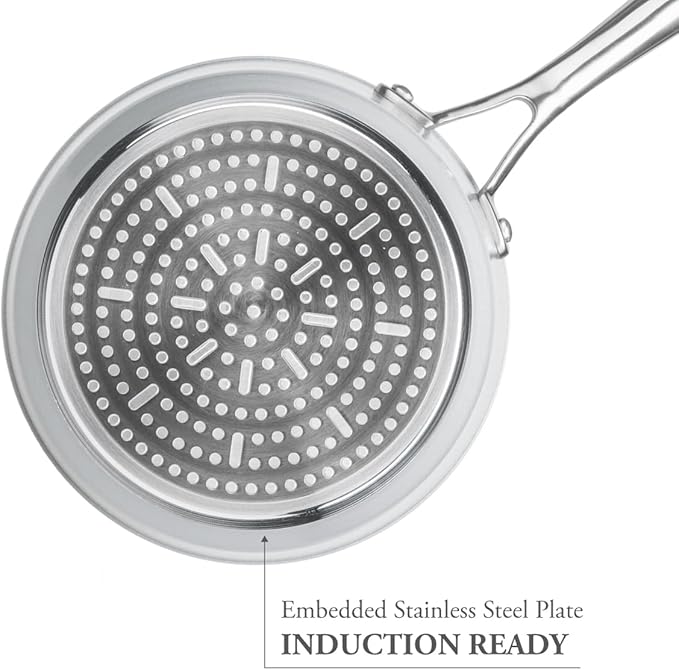 TECHEF - CeraTerra Collection, 2-quart Ceramic Nonstick Saucepan with Glass Lid (PTFE, PFAS, and PFOA Free), Made in Korea (2-quart)