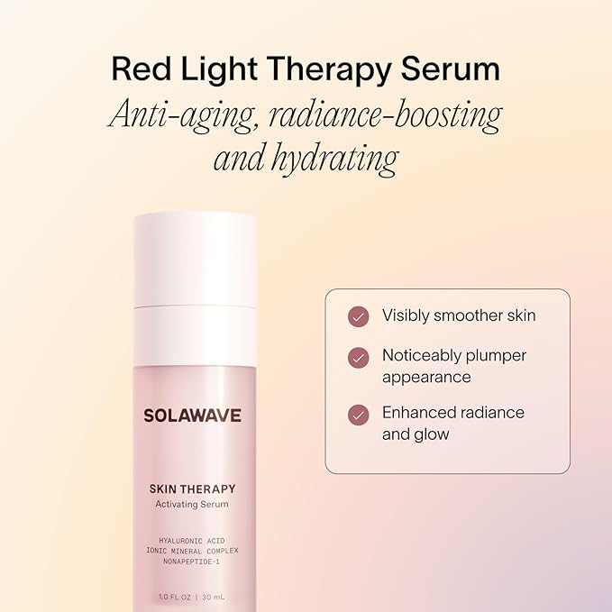 Solawave Wand Skin Therapy Activating Serum | Hyaluronic Acid and Peptides | Enhance Skincare Device Results | Hydrating Microcurrent Galvanic Current | Wrinkle Smoothing-BrightBean Baby
