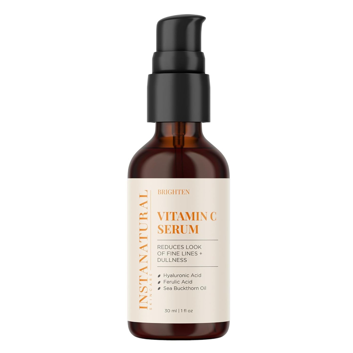 InstaNatural Vitamin C Face Serum, Brightens, Hydrates and Reduces Signs of Aging, with Vitamin C, Hyaluronic and Ferulic Acid, 1 FL Oz-BrightBean Baby