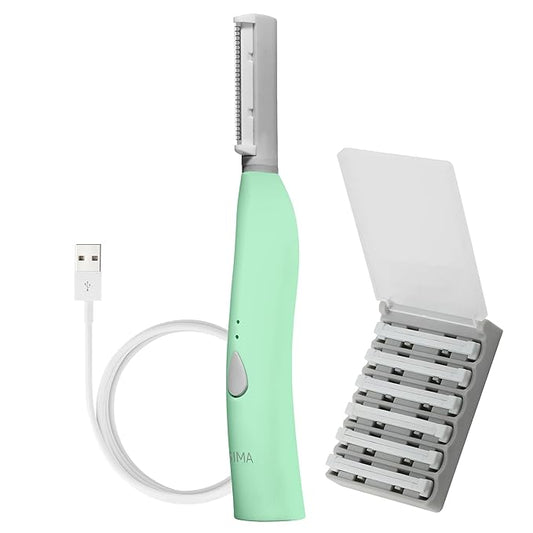 SPA SCIENCES - SIMA Patented Dermaplane Razor for Women Face – Painless 2-in-1 Facial Exfoliation & Peach Fuzz Hair Removal – Anti-Aging – 3 Speeds – Rechargeable – 7 Weeks Treatment