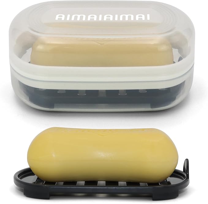 Soap Box, Travel Soap Container, Bar Soap Case with Removable Draining Layer - Clear Style A-BrightBean Baby