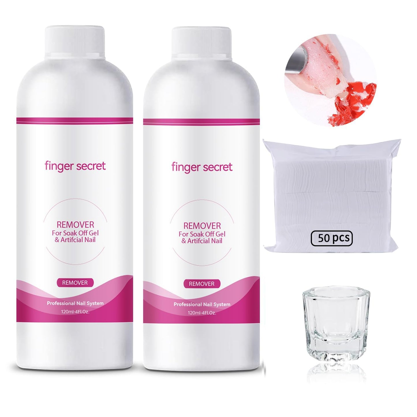 Nail Polish Remover 8Fl.Oz Nail Polish Remover Kit Polish Remover for Nails Glue Artificial Nails,Glitter Polish,Hard Builder gel,dip powder,poly gel,acrylic powder Remove-BrightBean Baby