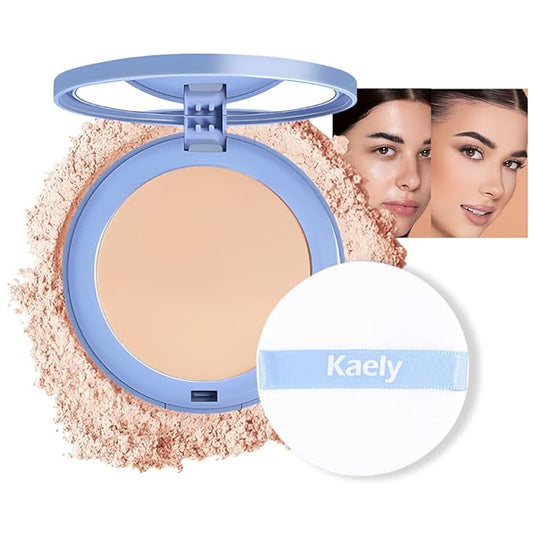 evpct Kaely Oil Control Pressed Face Powder, Get Smooth Flawless Fine Lines and Lightweight Finishing Foundation, Control Shine Long Lasting Waterproof Face Setting Powder Cosmetic, 07 True Beige-BrightBean Baby