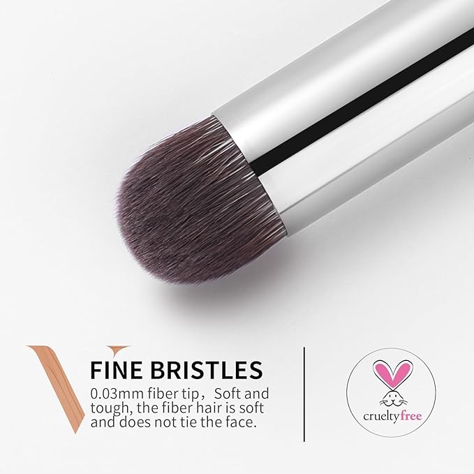 DUcare Tapered Small Concealer Brush Under Eye, Nose Contour Brush Mini Makeup Brushes Ideal for Liquid, Cream, and Powder Concealer(V03)-BrightBean Baby