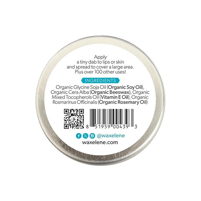 Waxelene Original Aerated Lip Balm Tin 4pc, Best Lip Balm Ever Organic Multipurpose Ointment Baby Eczema Dry Sensitive Skin Body Hand Face Moisturizer-BrightBean Baby
