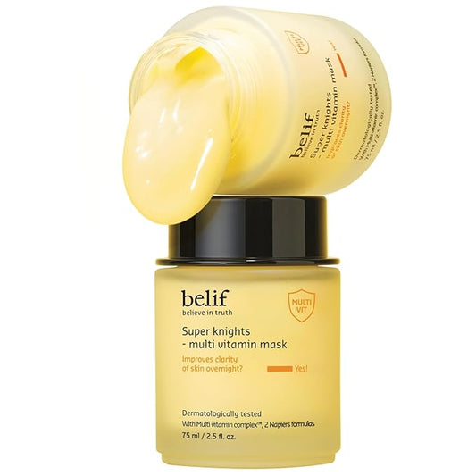 belif Vitamin C Overnight Butter Mask – Hydrating & Rejuvenating Sleeping Mask with Multi Vitamin Complex for Plumping Dull Skin & Refining Uneven Texture, Korean Skincare, 2.5 fl.oz-BrightBean Baby