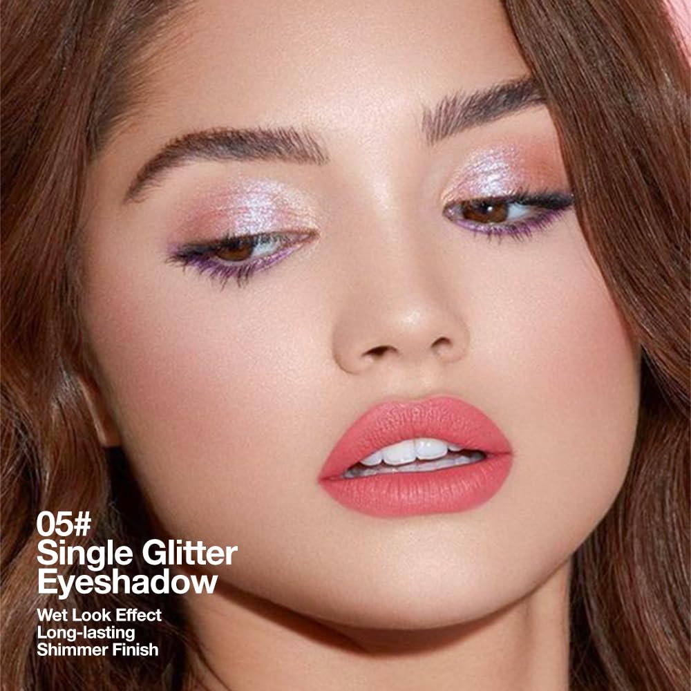 Pink Rose Gold Monochrome Shimmer Eyeshadow Palette Makeup,Long Lasting Naturing-Looking Lightweight Glitter Single Eyeshadow,Neutral Powde Eye Shadow for Older Women-BrightBean Baby