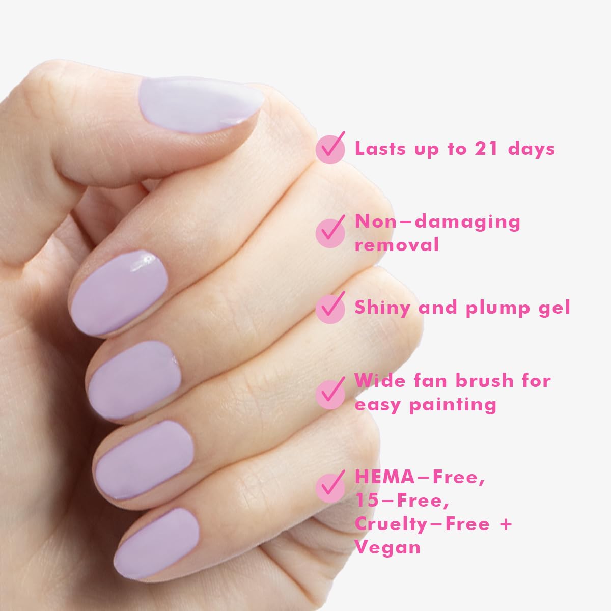 Olive & June Gel Polish | UV LED Nail Lamp Needed | Long Lasting Formula | Up to 21 Days of Wear | Damage-Free Removal | Salon-Quality Manicure, Pedicure at Home | You're Invited | Lilac-BrightBean Baby