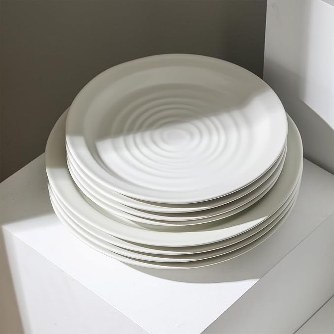 Stone Lain Orbit 4-Piece Dinner Plate Set Stoneware, White