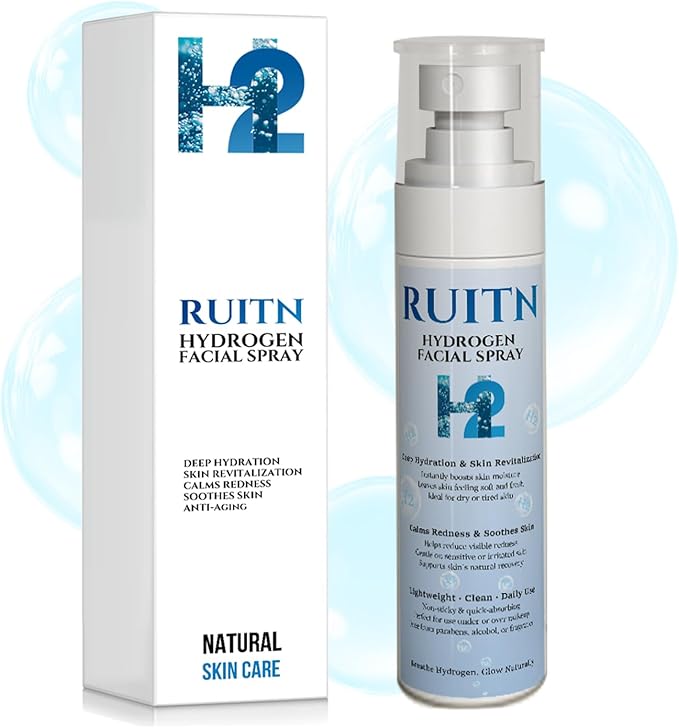 Hydrogen Face Mist Hydrating Spray,with Hydrogen Water Tablets, H2 Water Facial Spray for Deep Hydration,Anti-Aging Antioxidant Rejuvenation,Portable Design-BrightBean Baby
