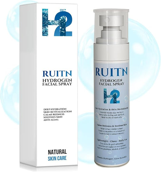 Hydrogen Face Mist Hydrating Spray,with Hydrogen Water Tablets, H2 Water Facial Spray for Deep Hydration,Anti-Aging Antioxidant Rejuvenation,Portable Design-BrightBean Baby