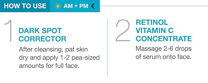 MD Complete Dark Spot Retinol Duo | Professional Dermatologist Dark Spot Correction | includes Dark Spot Corrector 1.0 fl oz and Retinol Vitamin C Concentrate Serum 0.5 fl oz| Set of Two-BrightBean Baby