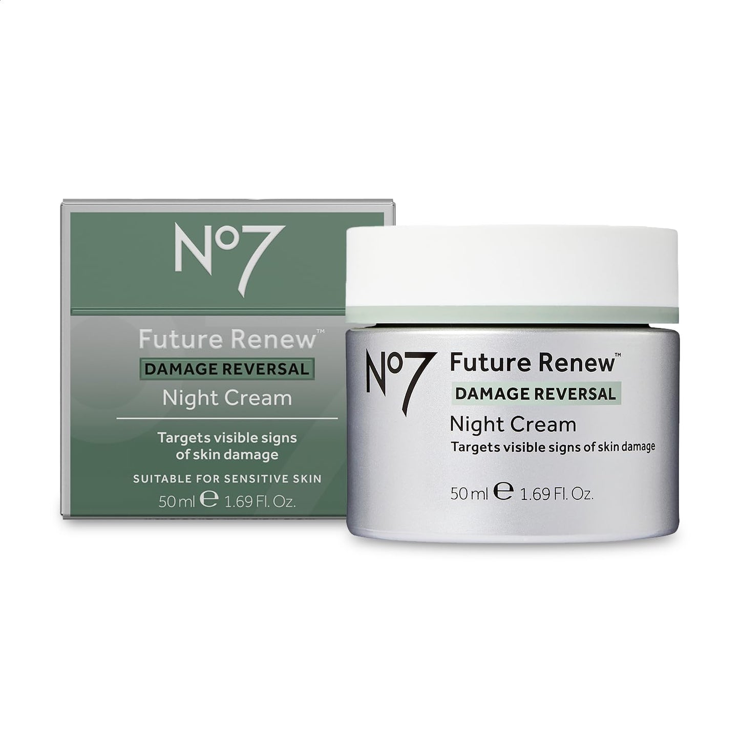 No7 Future Renew Damage Reversal Night Cream - Anti Aging Face Moisturizer - Infused with Peptide Technology to Reverse Visible Signs of Damage - Skin Barrier Repair for Dry Skin (1.69 Oz)-BrightBean Baby