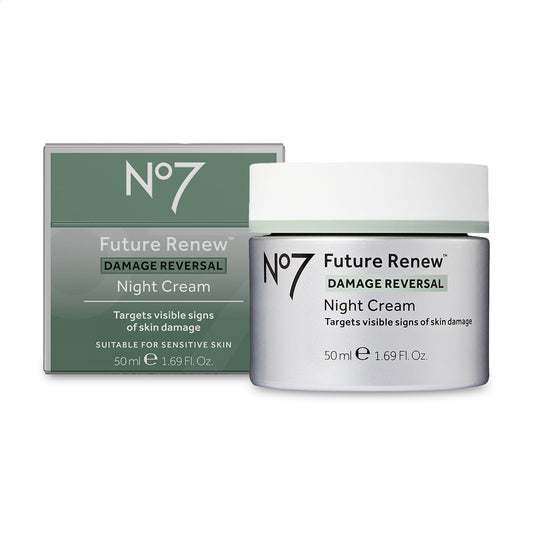 No7 Future Renew Damage Reversal Night Cream - Anti Aging Face Moisturizer - Infused with Peptide Technology to Reverse Visible Signs of Damage - Skin Barrier Repair for Dry Skin (1.69 Oz)-BrightBean Baby