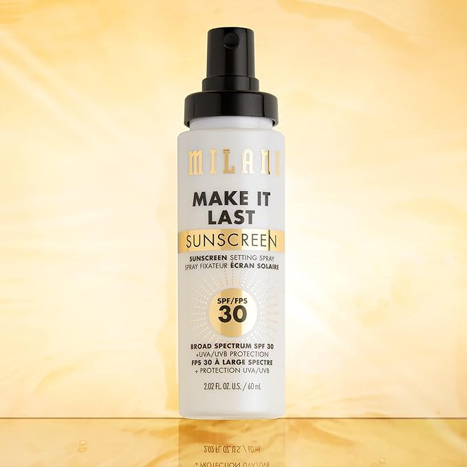 Milani Make It Last Sunscreen - Sunscreen Setting Spray with SPF 30 - Makeup Primer and Setting Spray with SPF30 Sunscreen, Long Lasting Makeup Finishing Spray - 2 Pack-BrightBean Baby