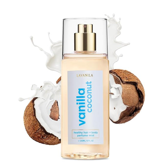 LAVANILA Vanilla Coconut Healthy Hair + Body Perfume Mist, 5 Fl Oz - Sweet & Tropical Fragrance Spray Formulated with Jojoba Oil, Madagascar Vanilla, Coconut, Tahitian Tiare Flower-BrightBean Baby