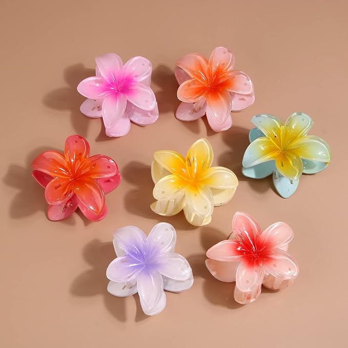7pcs/Set Hairdressing Accessories Kit, Lovely Bear Decor Head Band, Elastic Fluffy Water Absorbent Head Hoops, Flower Shaped Hair Claw Clips, Ponytail Holders Hair Ties (White)-BrightBean Baby
