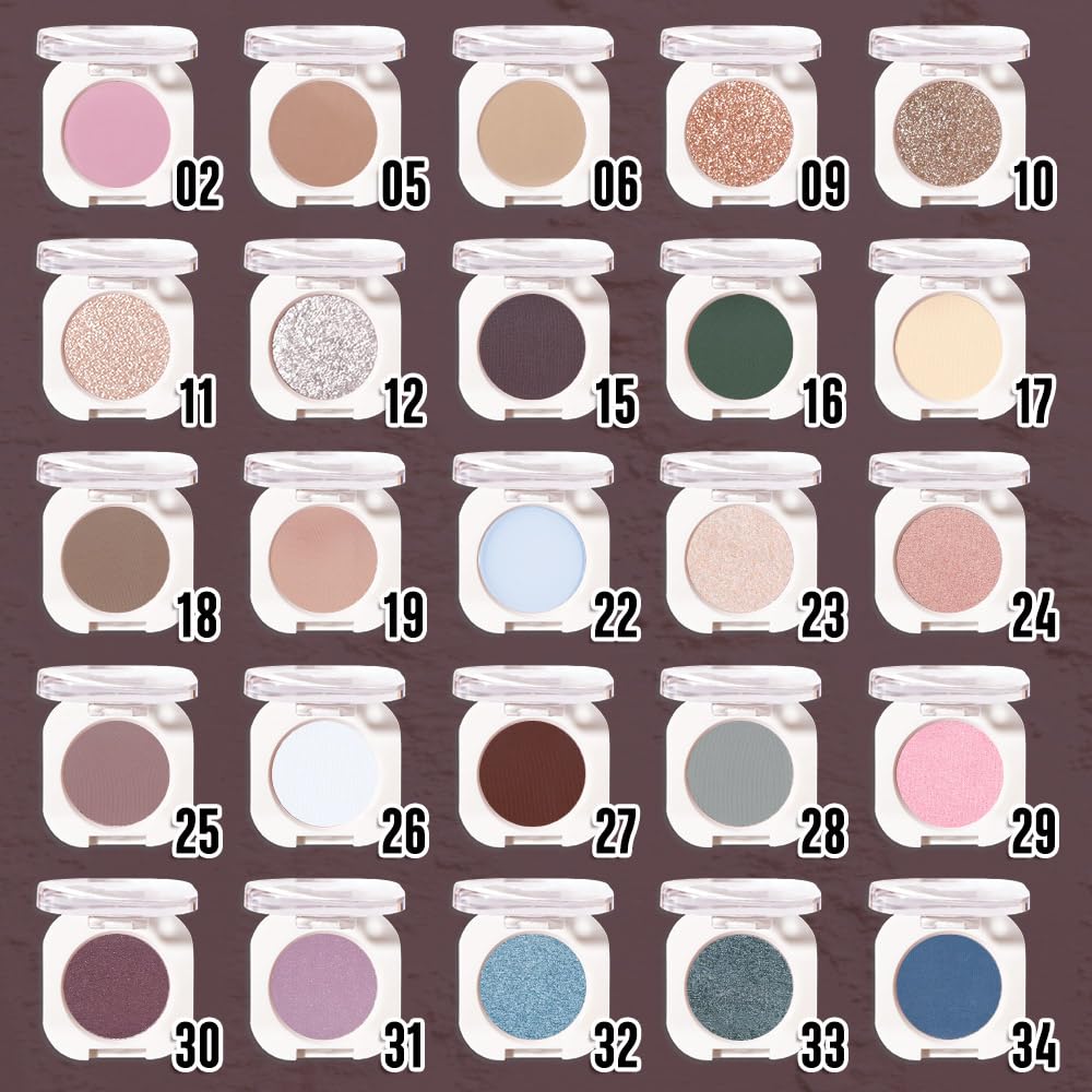 Coffee Matte Eyeshadow Palette for Women, Single Monochrome Eye Shadow Makeup, Shiny Pressed Powder, Blendable Natural sombras para ojos, Holographic,Vegan,Travel -27-BrightBean Baby