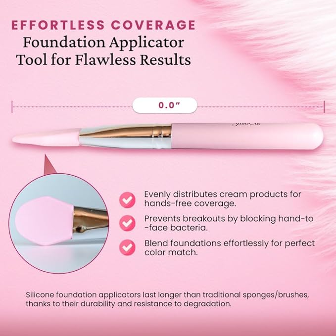 StansOut Foundation Applicator - Liquid Foundation Brush, for Cream or Powder - Easy to Clean - Travel-Friendly, Durable - Ideal for Professional Makeup Results - Pointed Shape, Smooth Silicone Edge-BrightBean Baby