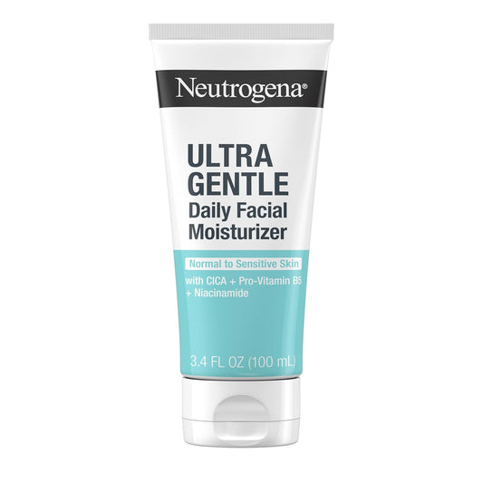 Neutrogena Fragrance Free Daily Facial Moisturizer, Face & Neck Moisturizer for Sensitive Skin with Vitamin B3, Pro-Vitamin B5 & Vitamin E Supports Skin's Dynamic Barrier, 3.4 fl. oz, Pack of 3-BrightBean Baby